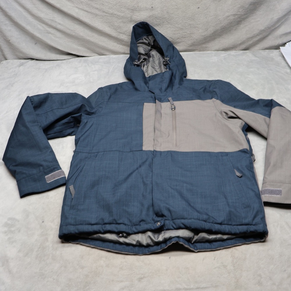 Turbine Jacket Mens Medium Blue Hooded Full Zip Ski Snow Winter Pit Zip Outdoor